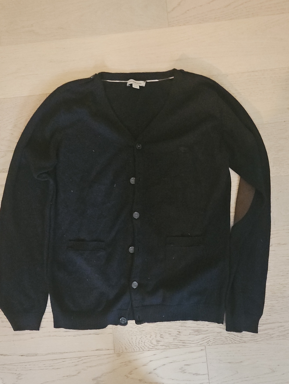 Burberry Black V-Neck Button Cardigan Sweater